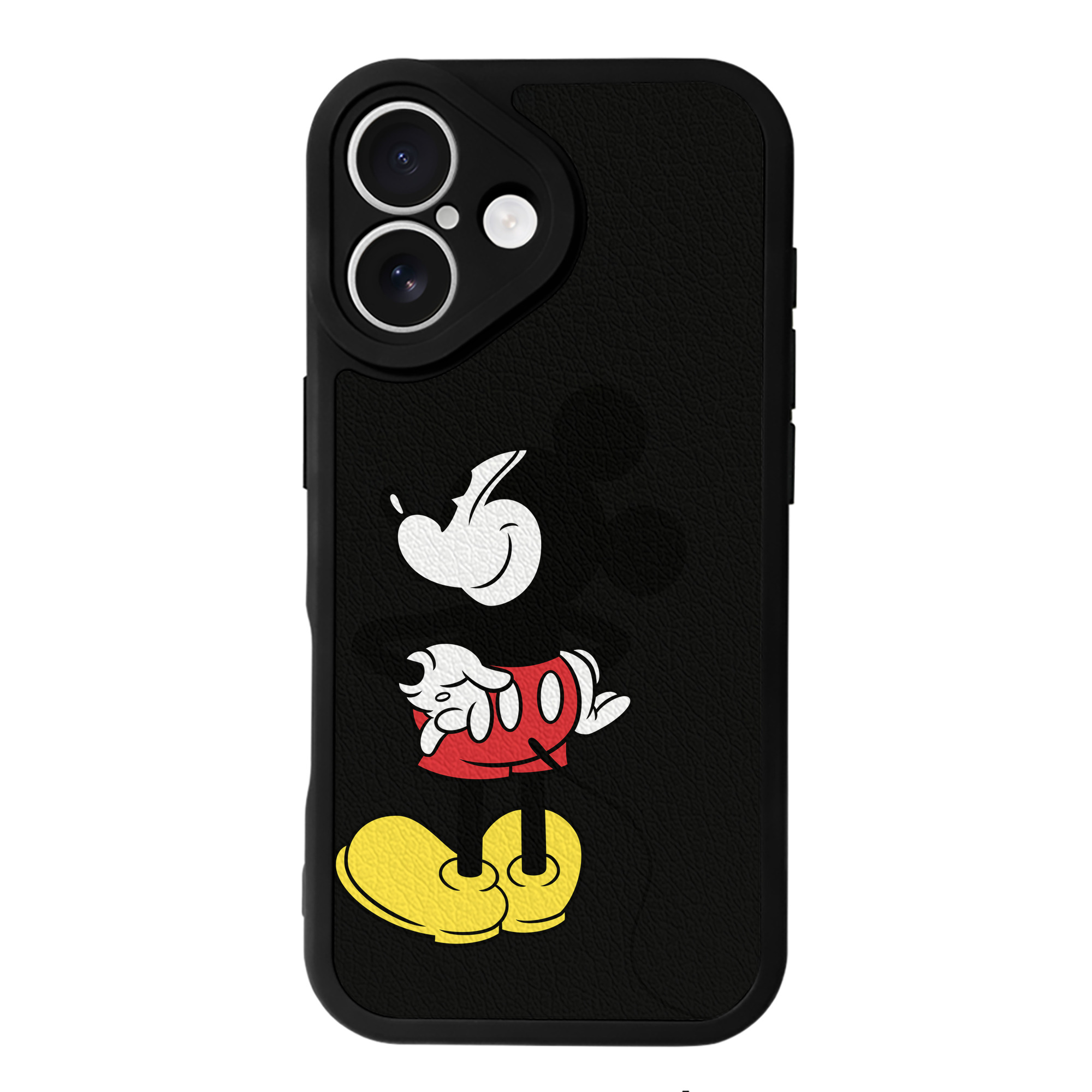 （画像用） ミッキーマウス Mickey Mouse 【iPhone 16シリーズ対応】シリコンスマホケース（レザー調） 材質：シリコン
